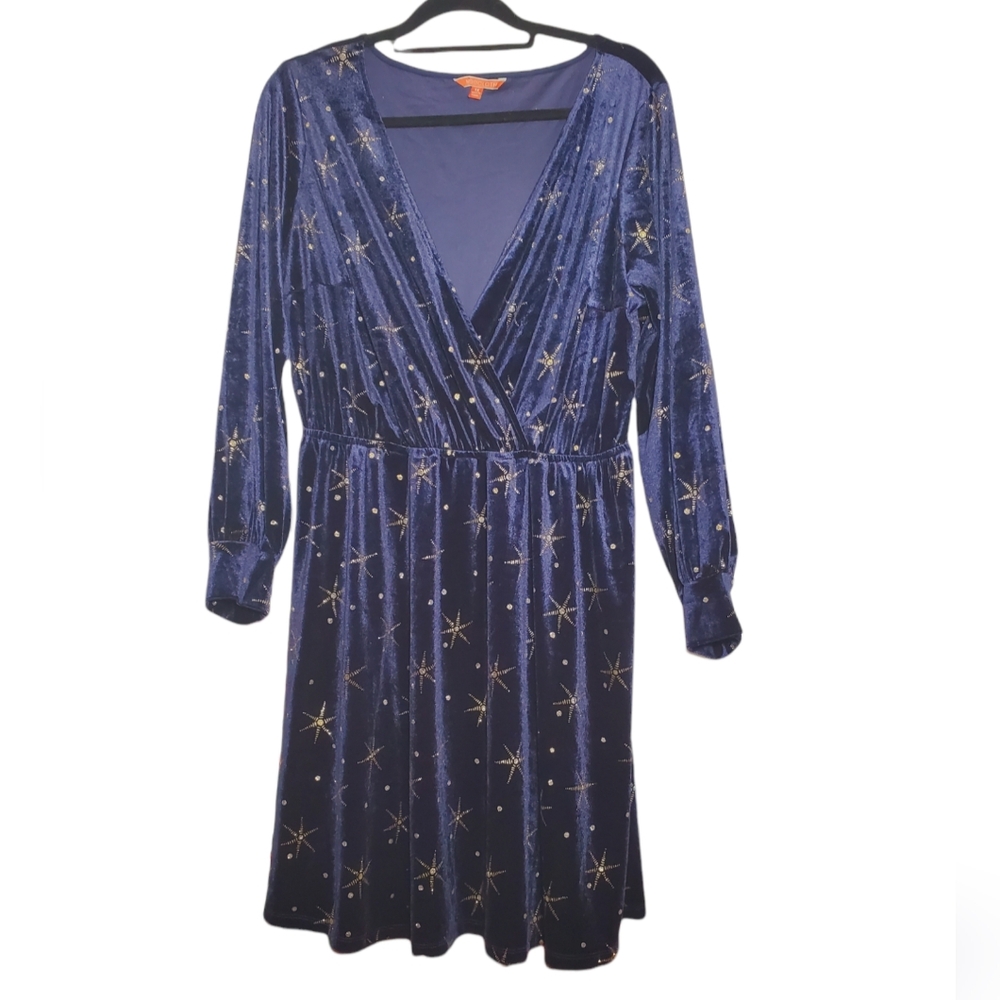 Glamorous Blue Sequin Long Sleeve Wrap Dress for Cocktail